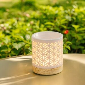 Brûleur parfum blanc à trous