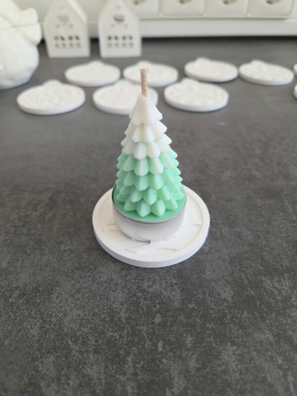 Mini bougie de Noël - Maison de Noël + 1 bougie chauffe-plat (parfum au choix) – Image 5